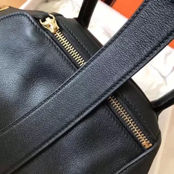 Hermes Black Lindy 30cm Swift Ručně vyráběná taška
