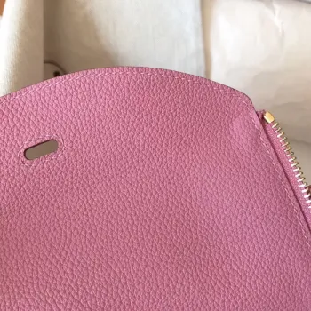 Hermes Pink Lindy 30cm Clemence Ručně vyráběná taška