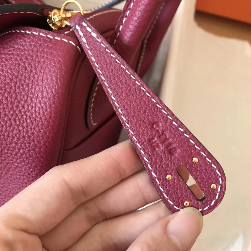 Hermes Ruby Lindy 30cm Clemence Ručně vyráběná taška
