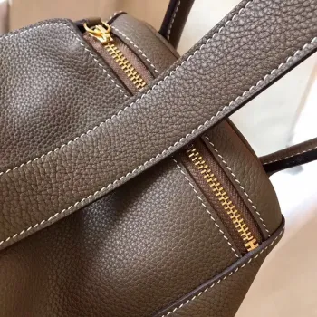 Hermes Taupe Lindy 30cm Clemence Ručně vyráběná taška