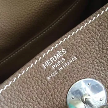 Hermes Taupe Lindy 30cm Clemence Ručně vyráběná taška
