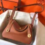Hermes Gold Lindy 30cm Clemence Ručně vyráběná taška