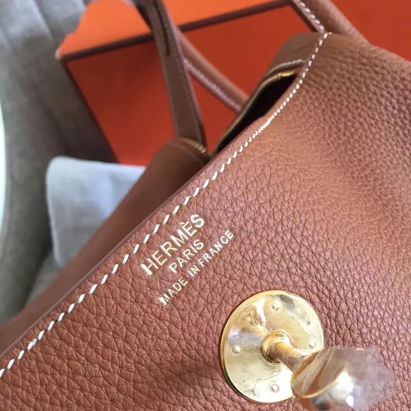 Hermes Gold Lindy 30cm Clemence Ručně vyráběná taška