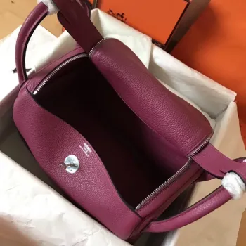 Hermes Purple Lindy 30cm Clemence Ručně vyráběná taška