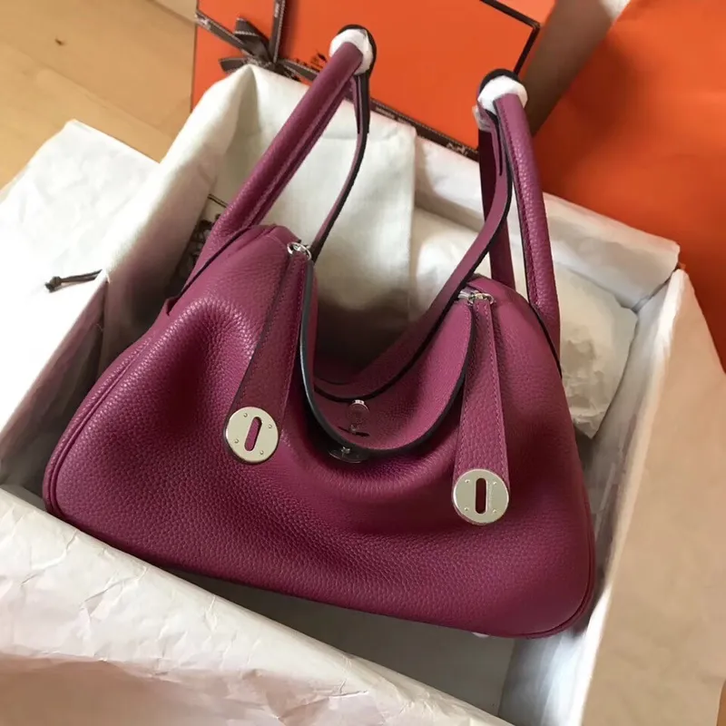 Hermes Purple Lindy 30cm Clemence Ručně vyráběná taška