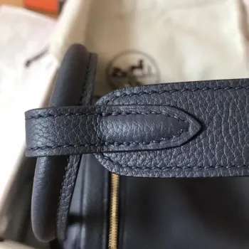 Hermes tmavě modrá Lindy 30cm Clemence ručně vyráběná taška