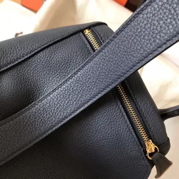 Hermes tmavě modrá Lindy 30cm Clemence ručně vyráběná taška