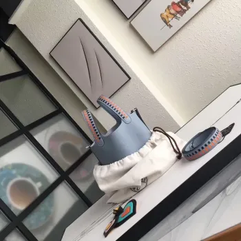 Hermes Blue Lin Picotin Lock 18cm Taška s Pletenými Rukojeťmi