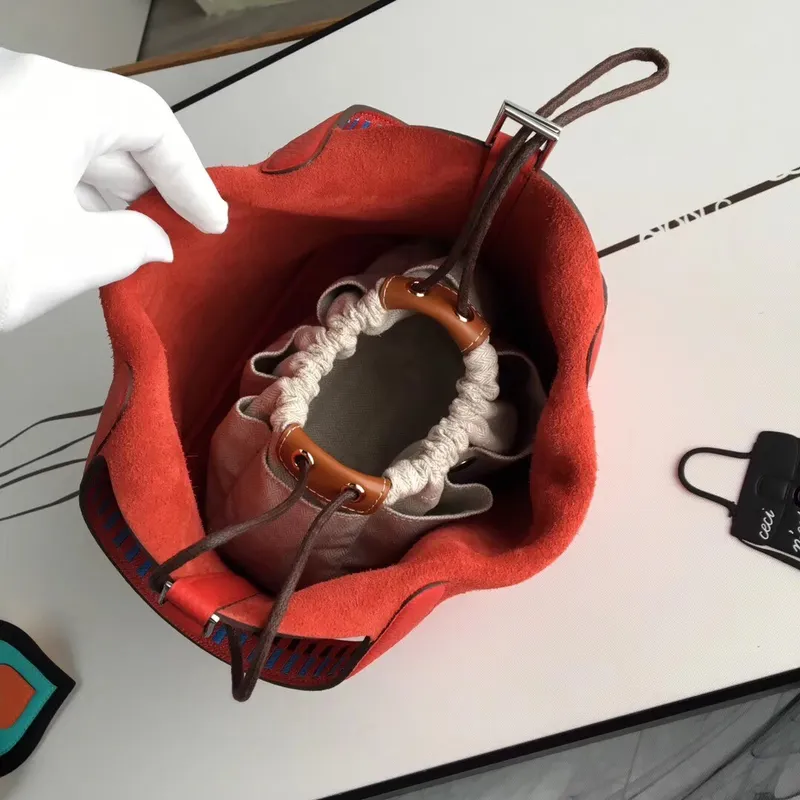 Hermes Red Picotin Lock 18cm Taška s pletenými rukojeťmi