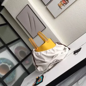 Hermes Žlutá Picotin Lock 18cm Taška s Pletenými Rukojeťmi