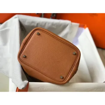 Hermes Gold Picotin Lock 18 Taška s pletenými rukojeťmi