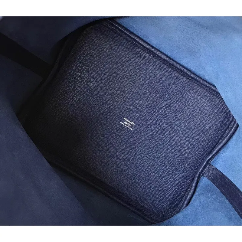 Hermes Sapphire Picotin Lock 18 Taška s pletenými rukojeťmi