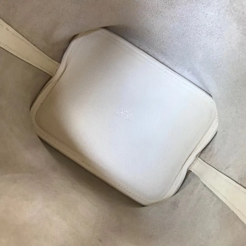 Hermes White Picotin Lock 18 Taška s pletenými rukojeťmi