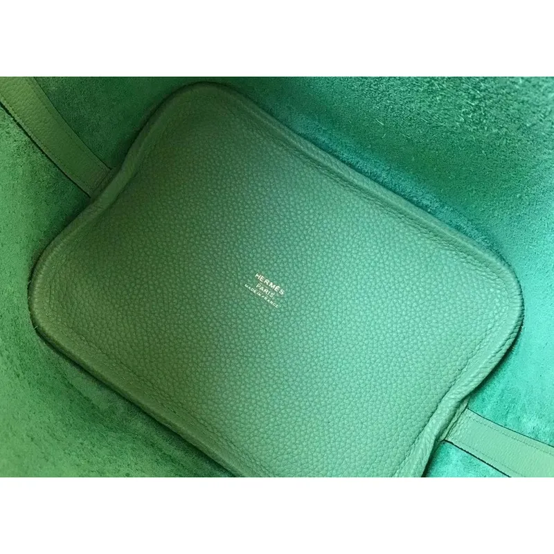 Hermes Vert Criquet Picotin Lock PM 18cm Ručně vyráběná taška