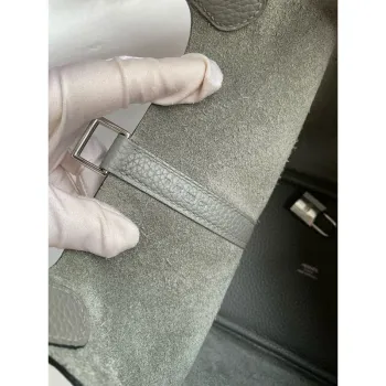 Hermes Picotin Lock 18 Ručně vyráběná taška v kůži Gris Meyer Clemence