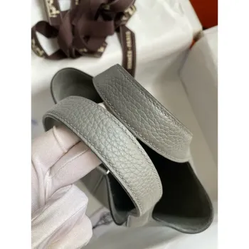 Hermes Picotin Lock 18 Ručně vyráběná taška v kůži Gris Meyer Clemence