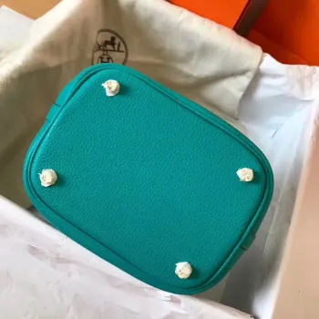 Hermes Blue Paon Picotin Lock PM 18cm Ručně vyráběná taška