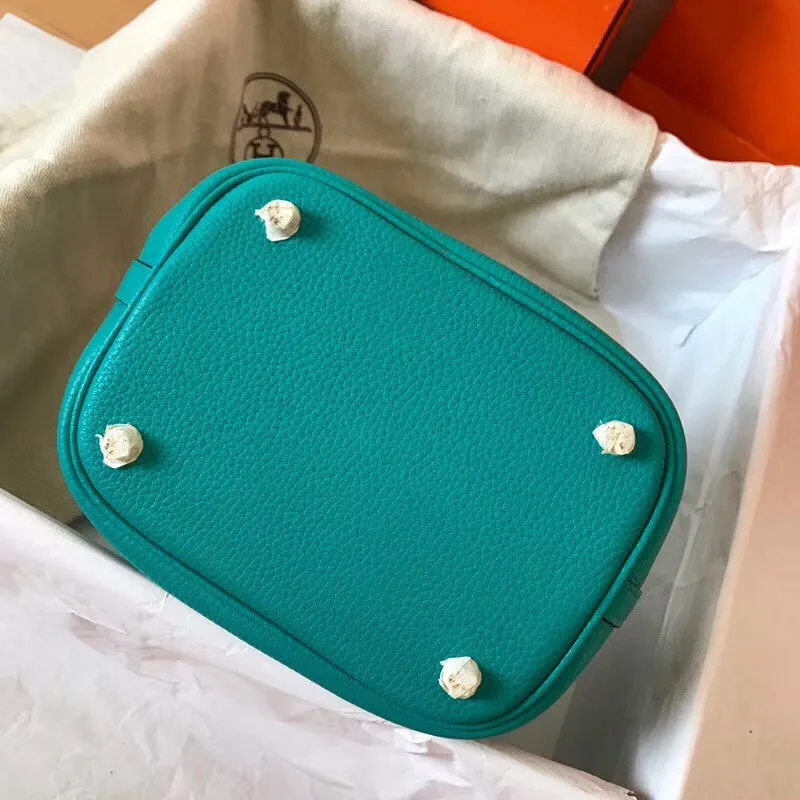Hermes Blue Paon Picotin Lock PM 18cm Ručně vyráběná taška