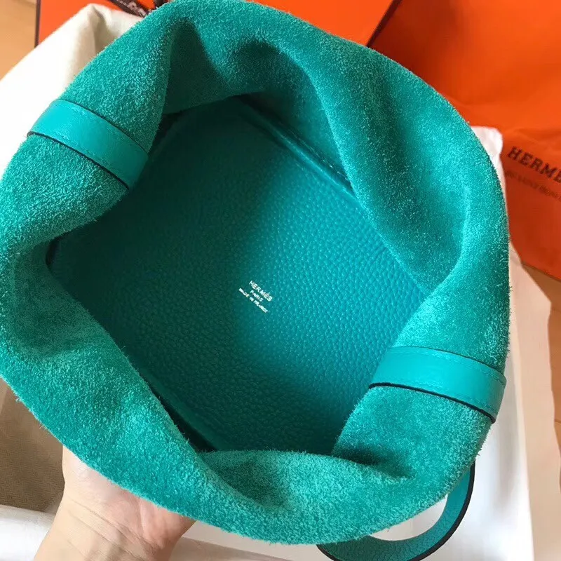 Hermes Blue Paon Picotin Lock PM 18cm Ručně vyráběná taška