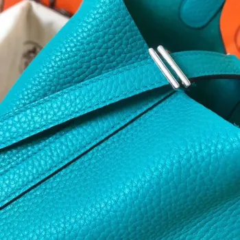 Hermes Blue Paon Picotin Lock PM 18cm Ručně vyráběná taška