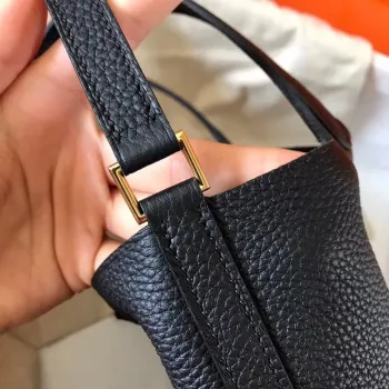 Hermes Black Picotin Lock PM 18cm Ručně vyráběná taška
