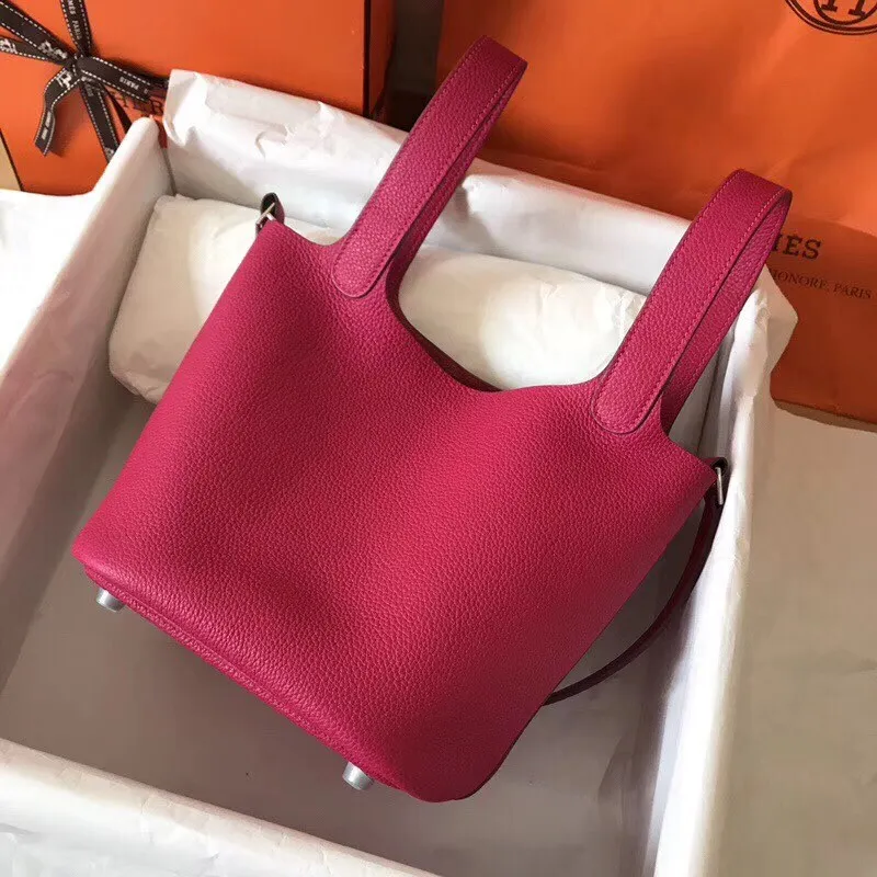 Hermes Peach Picotin Lock PM 18cm Ručně vyráběná taška