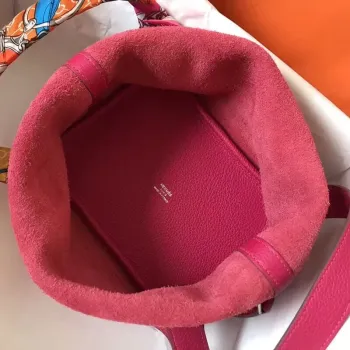 Hermes Peach Picotin Lock PM 18cm Ručně vyráběná taška