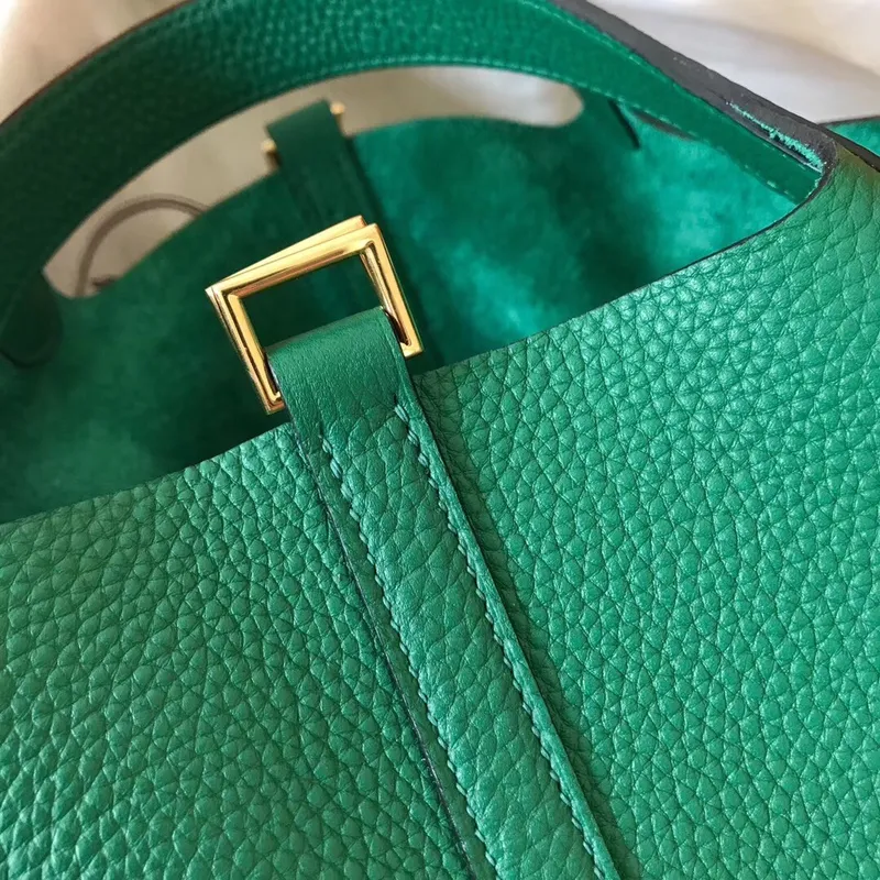Hermes Vert Vertigo Picotin Lock PM 18cm Ručně vyráběná taška