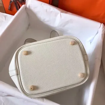 Hermes White Picotin Lock PM 18cm Ručně vyráběná taška