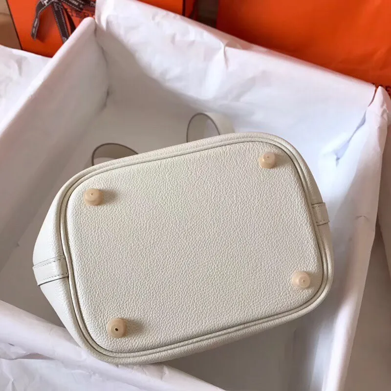 Hermes White Picotin Lock PM 18cm Ručně vyráběná taška
