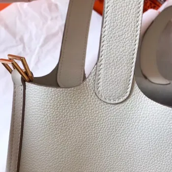 Hermes White Picotin Lock PM 18cm Ručně vyráběná taška