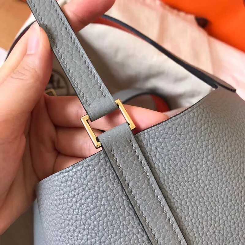 Hermes Bicolor Picotin Lock PM 18cm Modrá Lin Taška