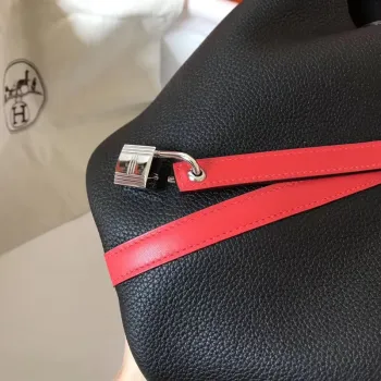 Hermes Bicolor Picotin Lock PM 18cm Černá Taška