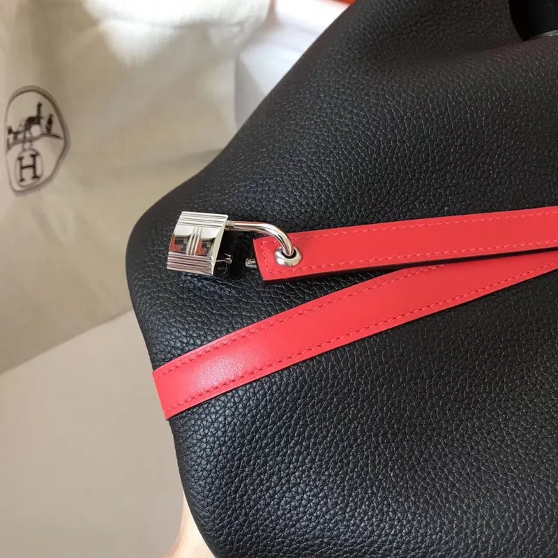 Hermes Bicolor Picotin Lock PM 18cm Černá Taška