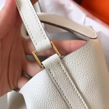 Hermes White Picotin Lock MM 22cm Ručně vyráběná taška