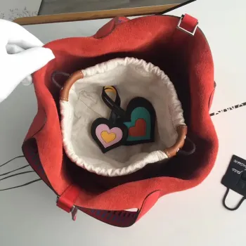 Hermes Red Picotin Lock 22cm Taška s pletenou rukojetí