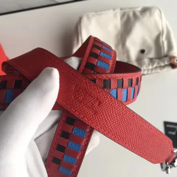 Hermes Red Picotin Lock 22cm Taška s pletenou rukojetí
