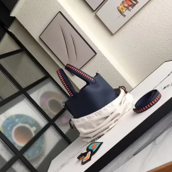 Hermes Navy Picotin Lock 22cm Taška s pletenou rukojetí