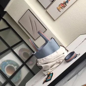 Hermes Blue Lin Picotin Lock 22cm Taška s pletenou rukojetí