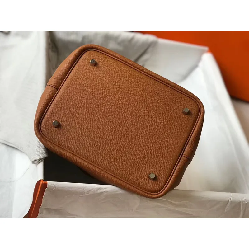 Hermes Gold Picotin Lock 22 Taška s pletenými rukojeťmi