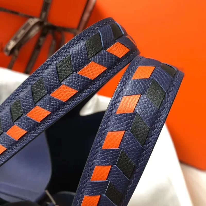 Hermes Sapphire Picotin Lock 22 Taška s pletenými rukojeťmi