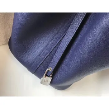 Hermes Sapphire Picotin Lock 22 Taška s pletenými rukojeťmi