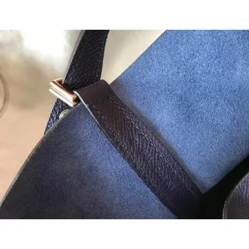 Hermes Sapphire Picotin Lock 22 Taška s pletenými rukojeťmi