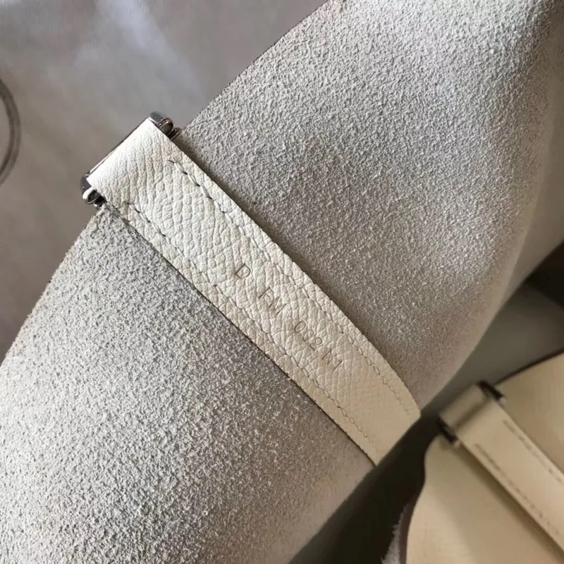 Hermes White Picotin Lock 22 Taška s pletenými rukojeťmi