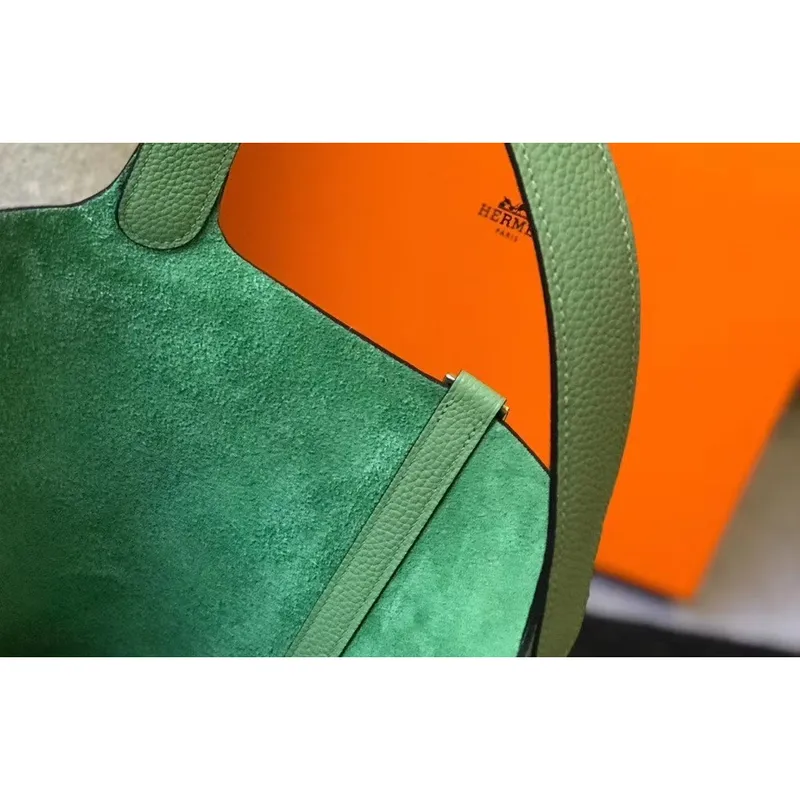 Hermes Vert Criquet Picotin Lock MM 22cm Ručně vyráběná taška