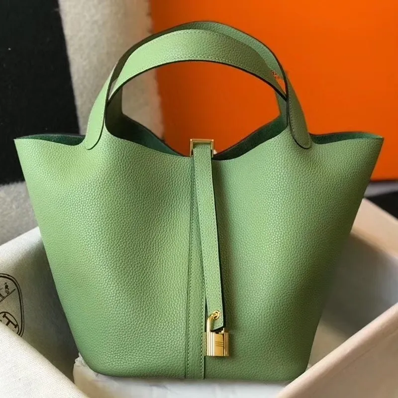 Hermes Vert Criquet Picotin Lock MM 22cm Ručně vyráběná taška