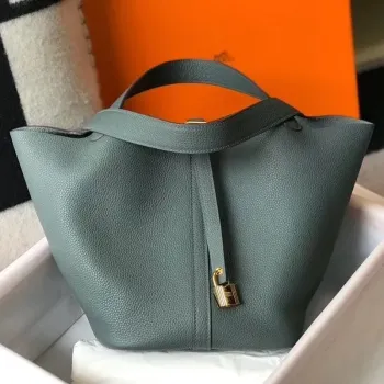 Hermes Vert Amande Picotin Lock MM 22cm Ručně vyráběná taška