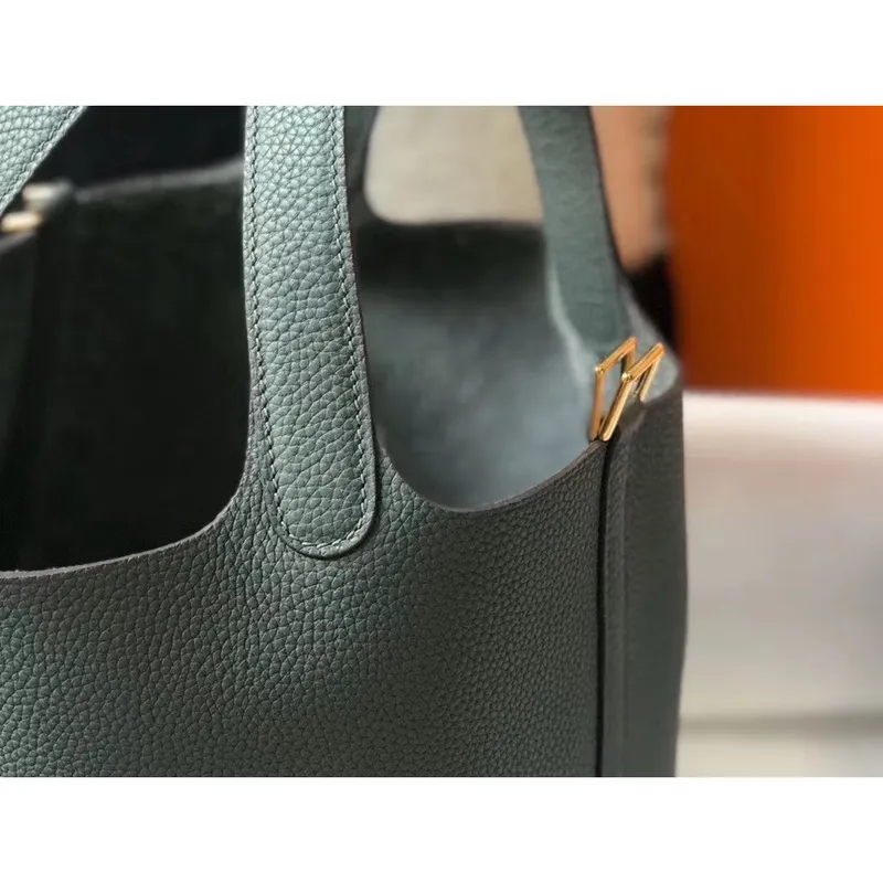 Hermes Vert Amande Picotin Lock MM 22cm Ručně vyráběná taška