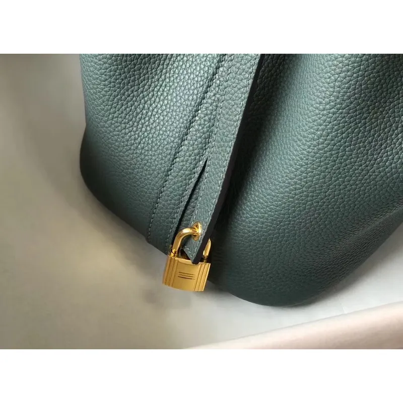Hermes Vert Amande Picotin Lock MM 22cm Ručně vyráběná taška