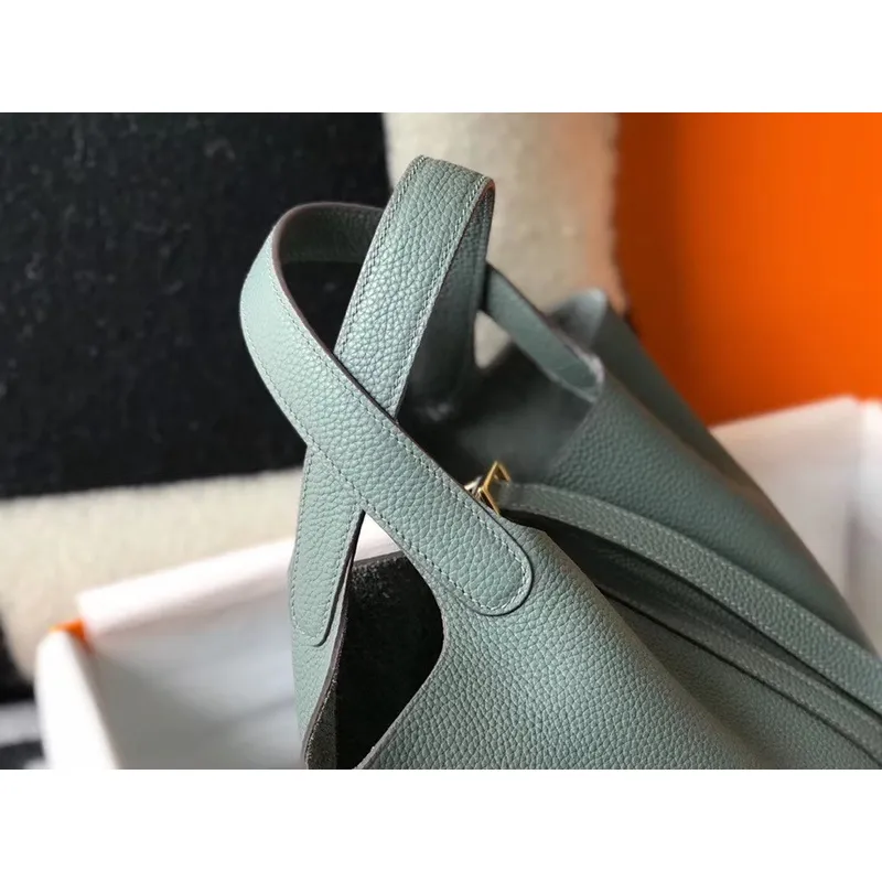 Hermes Vert Amande Picotin Lock MM 22cm Ručně vyráběná taška